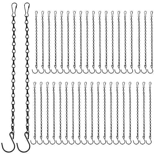 MOUYAT 40 Pack 10 Inch Black Plant Hanging Chains Heavy Duty Hanging Basket Chains with Hooks Plant Hanger Extender Chain for Baskets Bird Feeder Wind Chime - Image 1