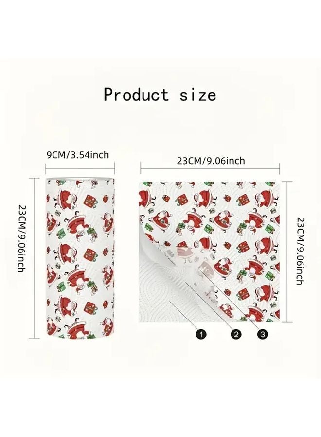 Christmas Kitchen Paper Rolls 3 Ply Disposable Cloths Bell Style Wet Dry Reusable Rags - Image 4