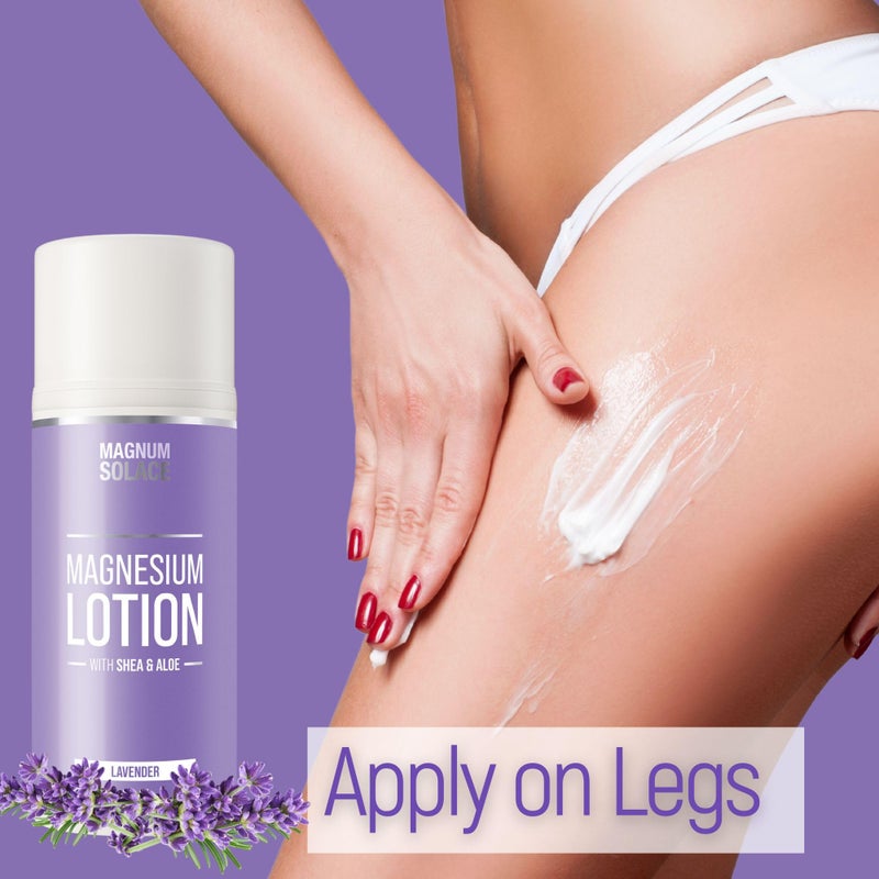 Magnum Solace Magnesium Lotion with Aloe, Shea, Coconut - Alternative to Topical Magnesium Cream - Lavender - Image 3