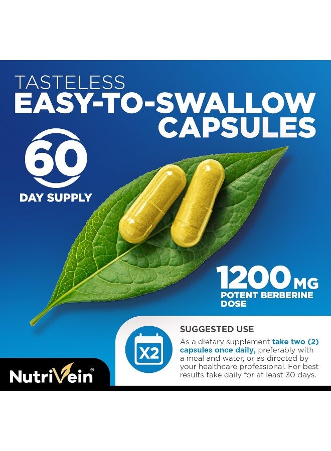 Nutrivein Nutrivein Premium Berberine Capsules (1200mg, 120 Pieces)  - Image 3