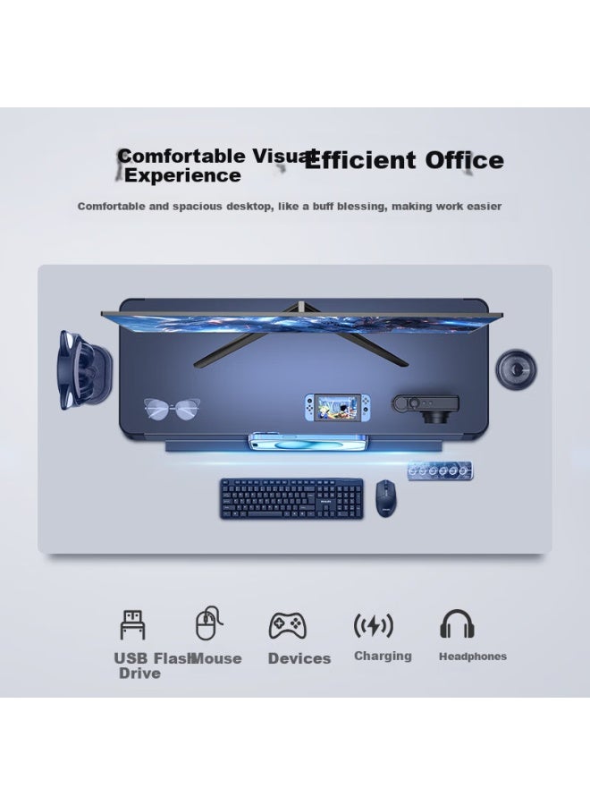 Deer Is Luwei Computer Monitor Stand, Laptop Riser, Office Desk Height Increase, Front Phone Holder, Wireless Charger, Pd Fast Charging, Usb 3.0 Expansion, Zw0841-jd - Image 4