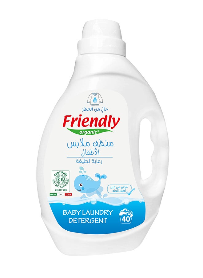 FRIENDLY ORGANIC Friendly Organic Baby Liquid Laundry Detergent 100% Organic Fragrance Free 2 litre - Laundry Detergent for Baby's Delicate Cloths, Blankets and Towels  - Image 1