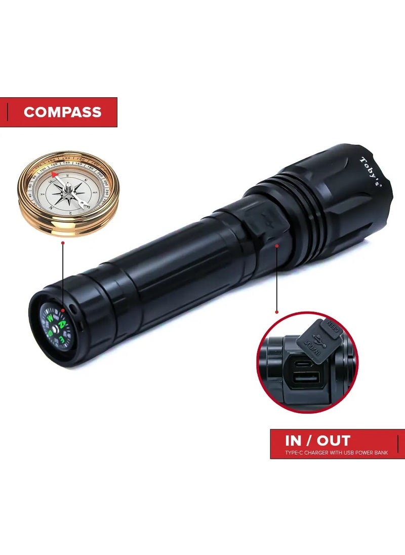 Toby's - Toby's New Super Bright Flashlight Retractable Zoomable Flashlight with 5 modes( Torch 100) - Image 1