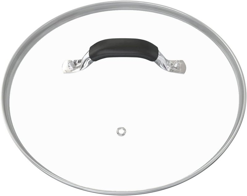 WishDirect 12 Inch Tempered Glass Pot Lid Compatible with 12” Lodge Cast Iron Skillets and 7 Quart Dutch Ovens - Designed with Steam Vent Hole and Heat Resistant Handle - Image 1