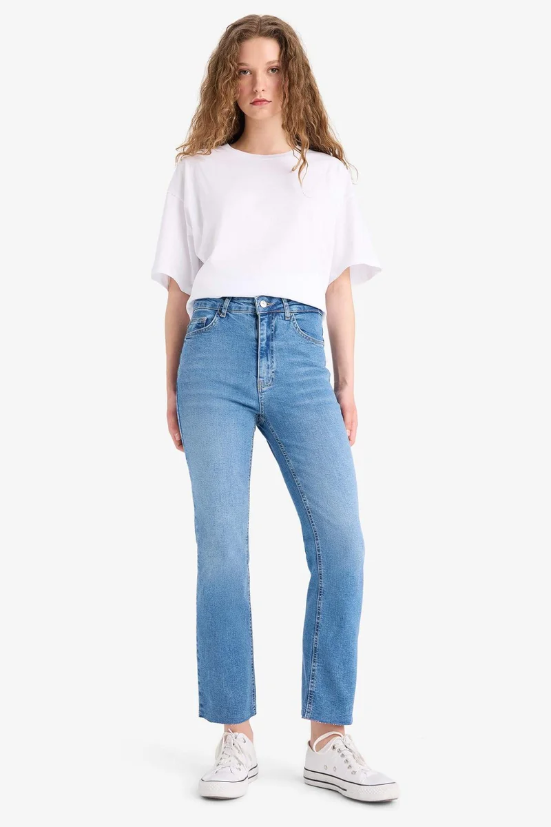 DeFacto Crop Flare Fit High Waist Ankle Length Jeans