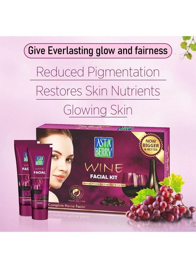 Wine Mini Facial Kit 5 Step For Skin Brightening; Ultimate Glow; Removes Wrinkle & Dark Spot; Restores Skin Nutrients; Reduced Pigmentation; For Women 100 Gm - pzsku/ZC10B66D01163BC8655B1Z/45/_/1682332455/faf453b8-2483-42a5-864b-6f1223bb4e20