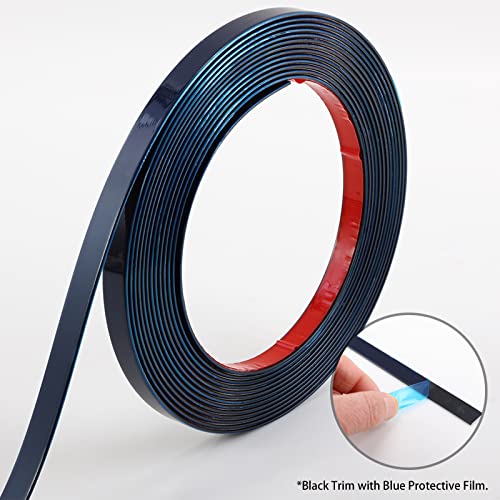Trimold Black Trim Molding, Peel and Stick Mirror Border Design, Flexible Wall Ceiling Floor Cabinet Tile Edge Moulding, 5m x 0.66cm - Image 4