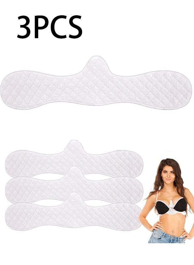 3 Pcs Reusable Cotton Bra Liners Under Bra Liners to Absorb Sweat Under Breasts Sweat Absorber Pads - Image 1