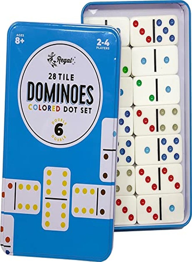 Regal Games Double 6 Dominoes Set for Adults & Kids - Classic Domino Game with 28 Tiles Colored Dots - 2 or 4 Player Games & Ideal for Family Fun Game Night and Travel (Pack of 3) - Image 5