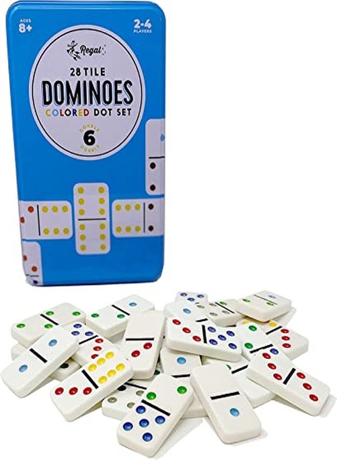 Regal Games Double 6 Dominoes Set for Adults & Kids - Classic Domino Game with 28 Tiles Colored Dots - 2 or 4 Player Games & Ideal for Family Fun Game Night and Travel (Pack of 3) - Image 4