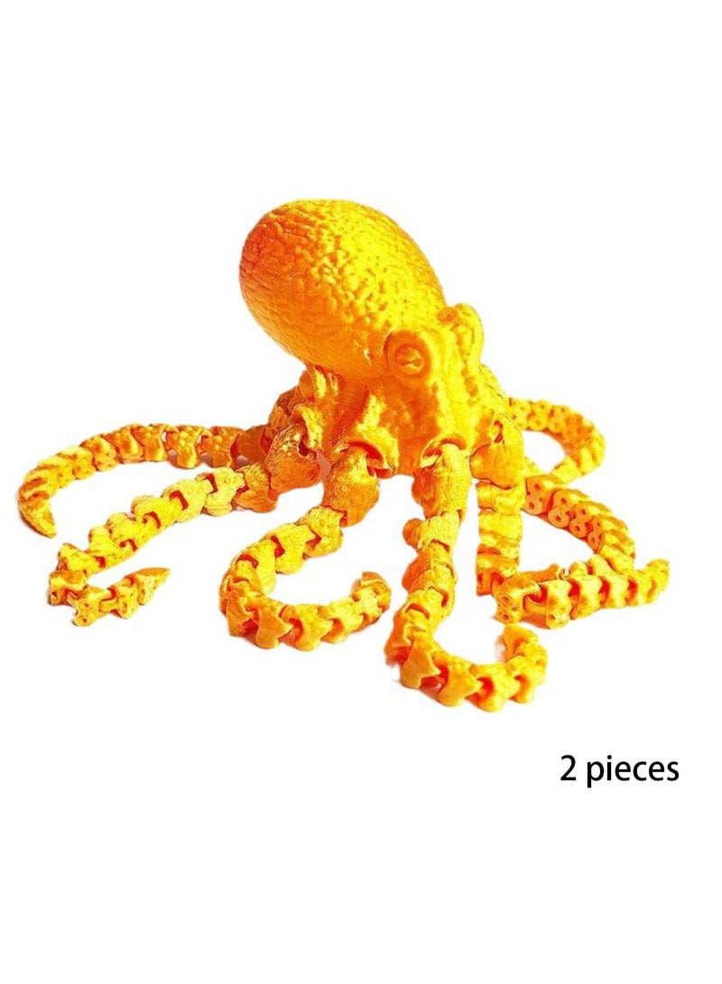 3D Printed Octopus Ornaments Fish Tank Landscaping Accessories Internet Celebrity Toys Octopus Model Simulation Creative Hand-made Gifts.(2 Pieces)  - Image 1
