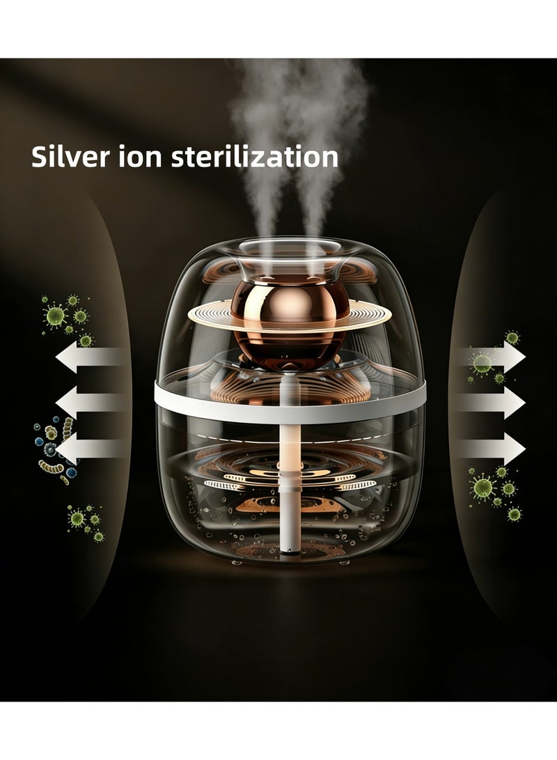 كرونايتي مرطب هواء بالموجات فوق الصوتية جهاز ترطيب بسعة 3 لترات مزود بضوء ليلي، ووظيفة ترطيب وتنقية مزدوجة الفوهة، وتشغيل هادئ لمدة 20 ساعة، إيقاف التشغيل التلقائي (شفاف) - Image 4