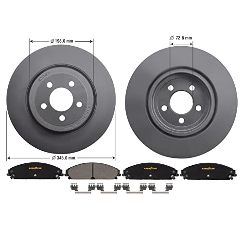 Goodyear Brakes PRK42662F | Front Premium Brake Kit with Pair (2) of AntiOx Coated Brake Rotors and Ceramic Brake Pads fits Chrysler 300 21-05; Dodge Challenger 20-09, Charger 21-06, Magnum 08-05 - Image 3
