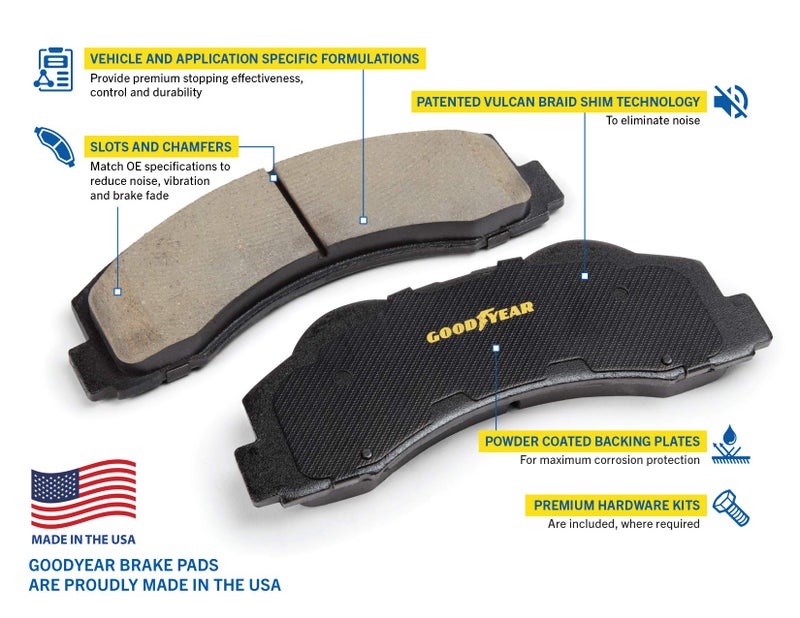 Goodyear Brakes PRK42662F | Front Premium Brake Kit with Pair (2) of AntiOx Coated Brake Rotors and Ceramic Brake Pads fits Chrysler 300 21-05; Dodge Challenger 20-09, Charger 21-06, Magnum 08-05 - Image 4