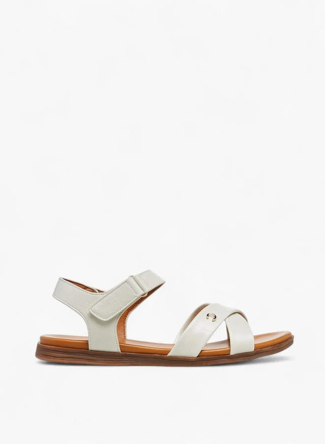 لو كونفورت صنادل بحزام متقاطع صلب بإغلاق بخطاف وحلقة