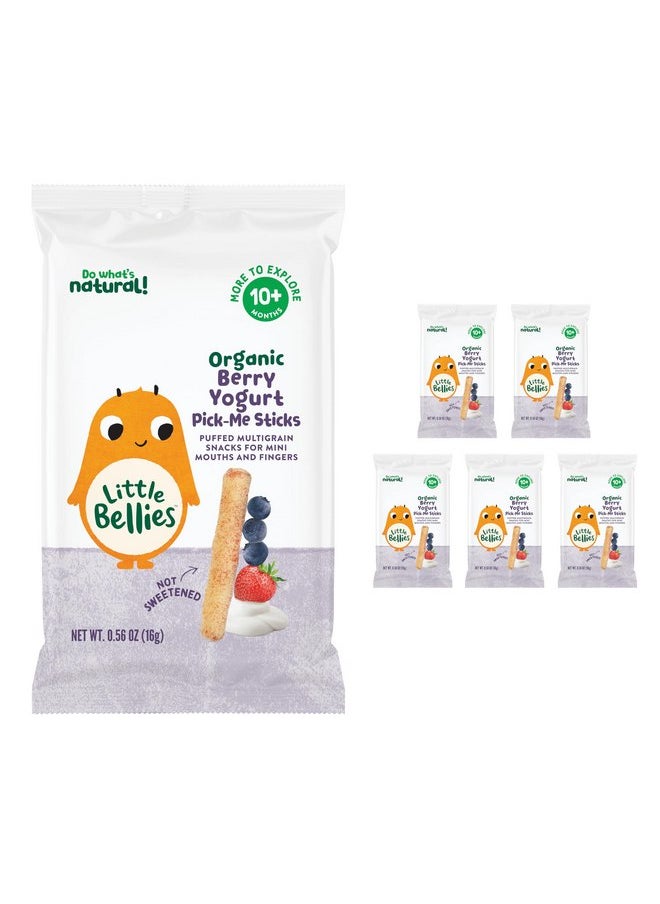 Little Bellies - Little Bellies Organic Berry Yogurt Pick-Me Sticks, (Pack of 5 x 0.56 oz Individual Packs) - Image 1