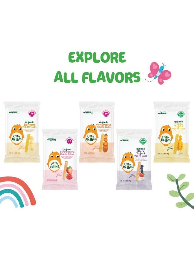 Little Bellies - Little Bellies Organic Berry Yogurt Pick-Me Sticks, (Pack of 5 x 0.56 oz Individual Packs) - Image 1