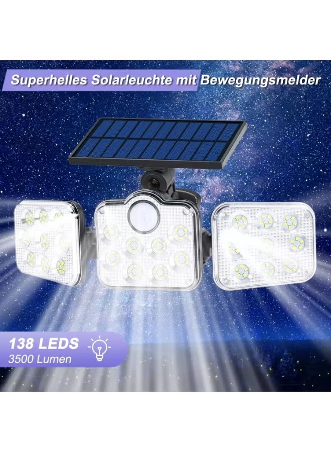 YelaJoy LED Solar Light, 138 LED Solar Light Outside with Motion Detector，Flood Light, Ip65 Waterproof,  270 Lighting Angle Solar Wall Light for Garden - Image 4