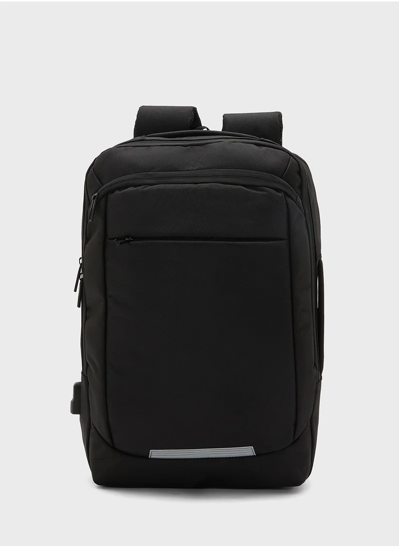 Robert Wood Padded Back Support Casual Backpack With Usb Port