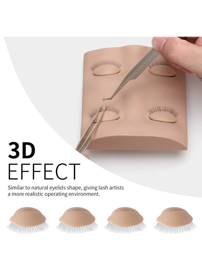 Miuffue Replacement Eyelids for Mannequin Head, 2 Pairs Eyelash Extension Eyelids for Lash Practice, Silicone Rubber Realistic Eyelids for Eyelash Training - Image 3