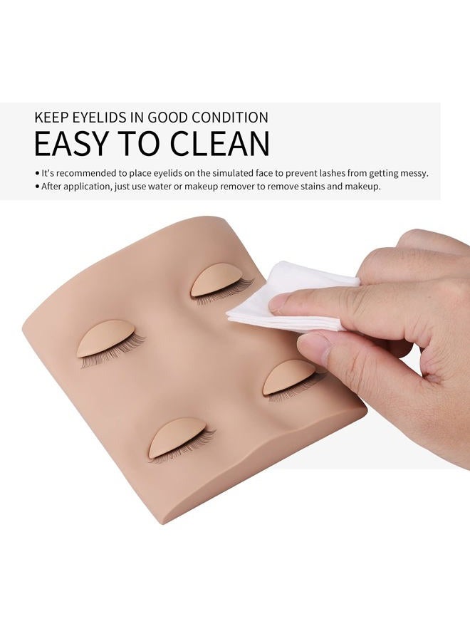 Miuffue Replacement Eyelids for Mannequin Head, 2 Pairs Eyelash Extension Eyelids for Lash Practice, Silicone Rubber Realistic Eyelids for Eyelash Training - Image 4