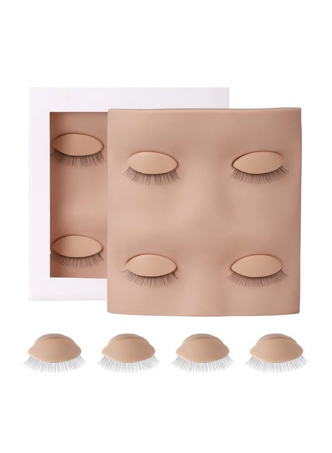 Miuffue Replacement Eyelids for Mannequin Head, 2 Pairs Eyelash Extension Eyelids for Lash Practice, Silicone Rubber Realistic Eyelids for Eyelash Training - Image 1