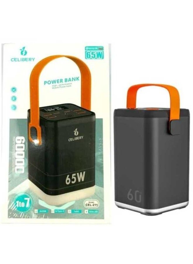 CELIBERY 60000 mAh Power Bank Power Station Portable Outdoor Generator 65W with Smart Digital Display - Image 3