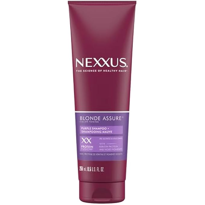 Nexxus Blonde Assure Purple Shampoo, For Blonde Hair Color Care Shampoo, Keratin Protein 8.5 oz
