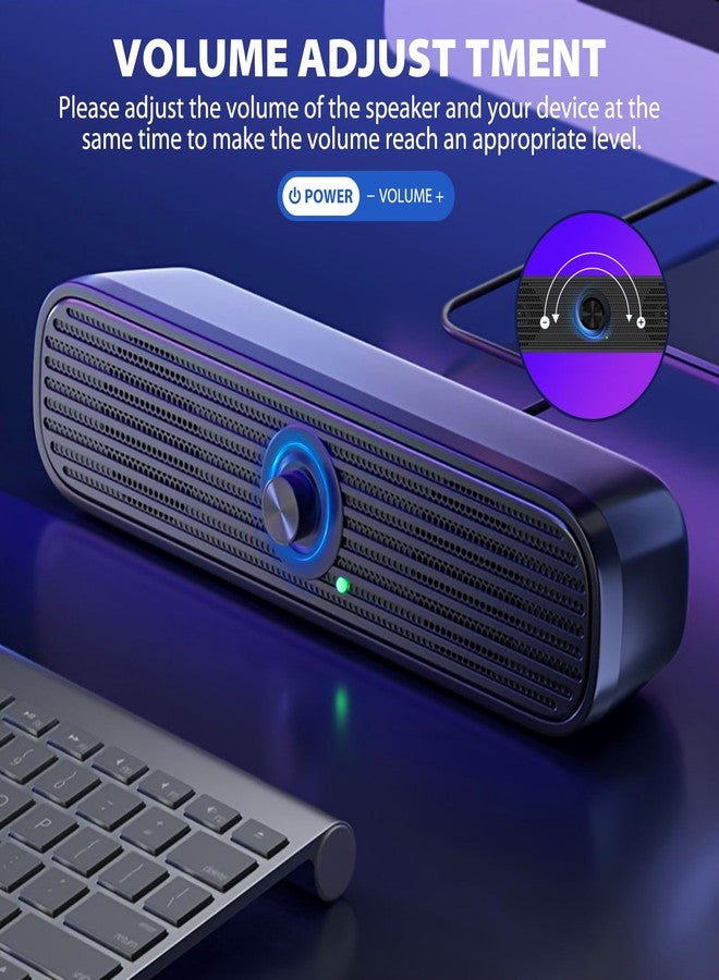 1مي مكبرات صوت 1Mii لأجهزة الكمبيوتر المكتبية والمحمولة واللوحية، مكبرات صوت تعمل بمنفذ USB، مكبر صوت صغير سلكي مع تحكم في مستوى الصوت للهواتف المحمولة والأجهزة اللوحية ومشغلات MP3، صوت ستيريو مع قابس صوت 3.5 ملم لأجهزة الكمبيوتر التي تعمل بنظامي التشغيل Windows وMac وLinux. - Image 2