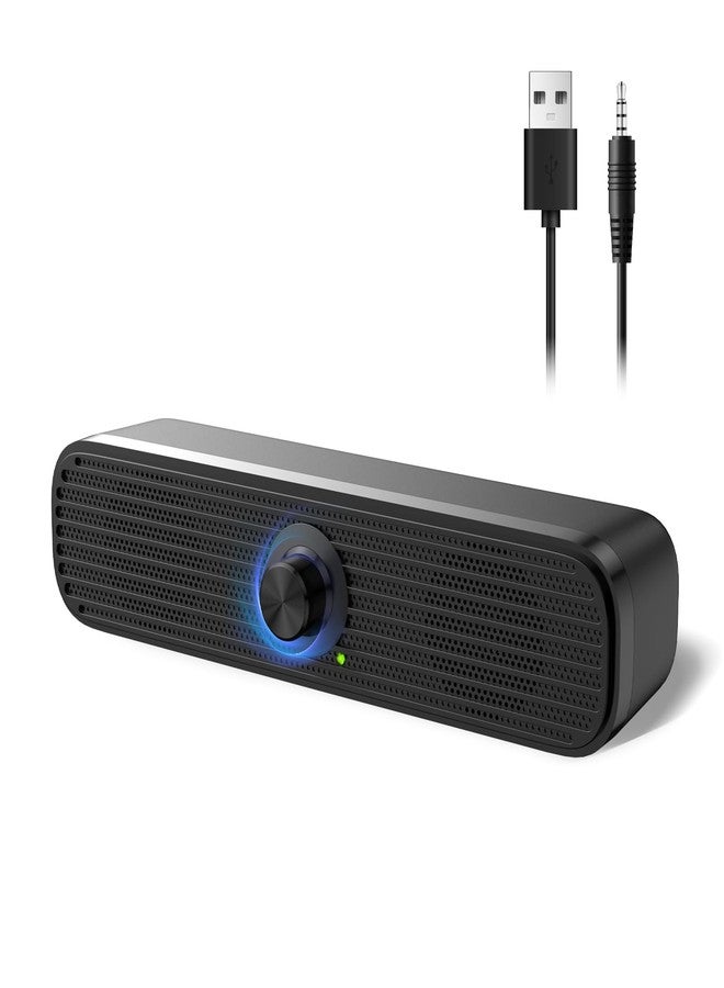 1مي مكبرات صوت 1Mii لأجهزة الكمبيوتر المكتبية والمحمولة واللوحية، مكبرات صوت تعمل بمنفذ USB، مكبر صوت صغير سلكي مع تحكم في مستوى الصوت للهواتف المحمولة والأجهزة اللوحية ومشغلات MP3، صوت ستيريو مع قابس صوت 3.5 ملم لأجهزة الكمبيوتر التي تعمل بنظامي التشغيل Windows وMac وLinux. - Image 1