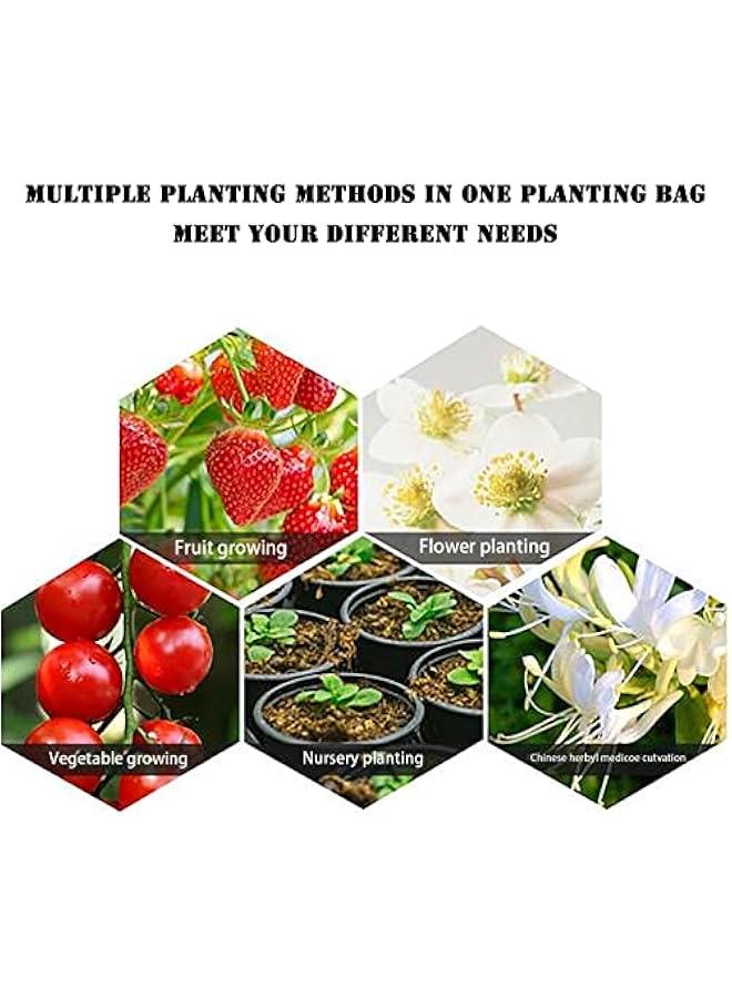 حامل زراعة الطماطم والأعشاب مقلوب 3 قطع | حامل الفراولة المعلق | حامل زراعة مع تهوية | أكياس زراعة معلقة | حقيبة زراعة مقلوبة للطماطم والفراولة والخضروات - Image 3