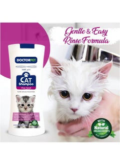 DOCTERPET Doctor Pet Cat Shampoo Flax Seed 400 ML – Enriched with Grape Seed Oil, Flax Seed Oil, Almond Oil & Vitamin E, Nourishing & Conditioning Formula for Healthy Coat & Skin  - Image 2