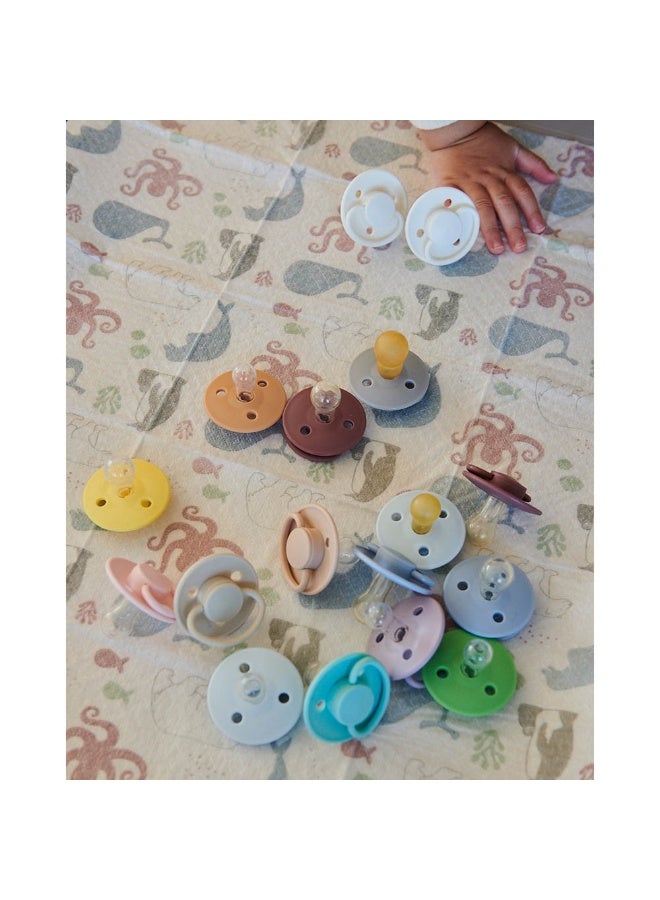 Mininor Pack Of 1 Baby Round Latex Pacifier, 0 Months +, Poppy Flower - Image 4