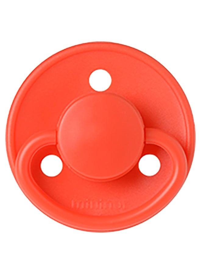 Mininor Pack Of 1 Baby Round Latex Pacifier, 0 Months +, Poppy Flower - Image 1