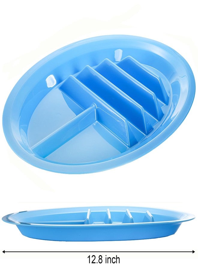 Bekith 10 Pack Plastic Taco Plates for Party, Large Taco Holder with 2 Dipping Areas, Colorful Taco Trays for Taco Night, Taco Tuesday, Stand Up Divider for 3 Tacos, BPA Free, Dishwasher Safe - Image 2