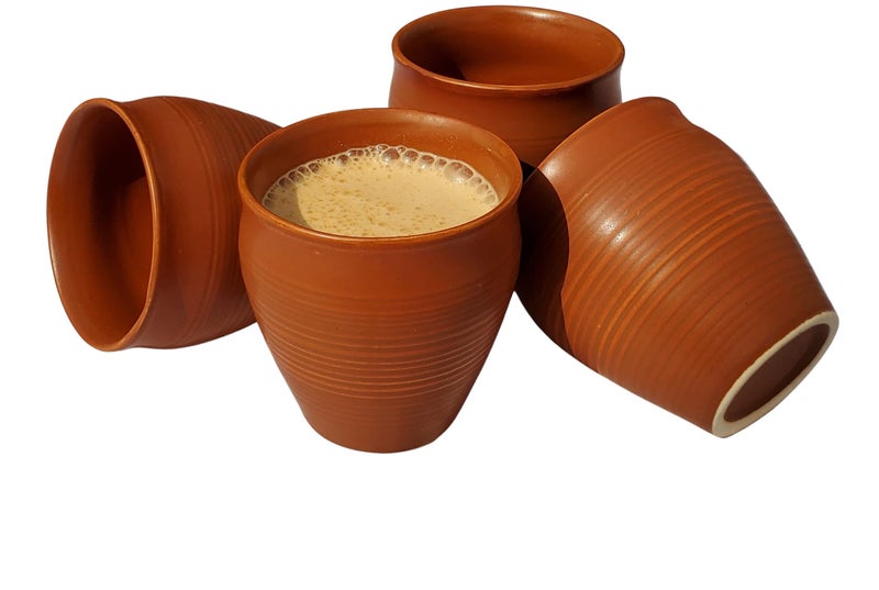 Pure Source India Ceramic Tea/Coffee Cup - 8 Pieces, Brown, 150 ml - Image 5