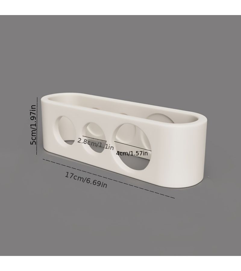Punch Free Electric Toothbrush Storage Rack Black 3 Holes Bathroom Washstand Drain Holder - Image 3