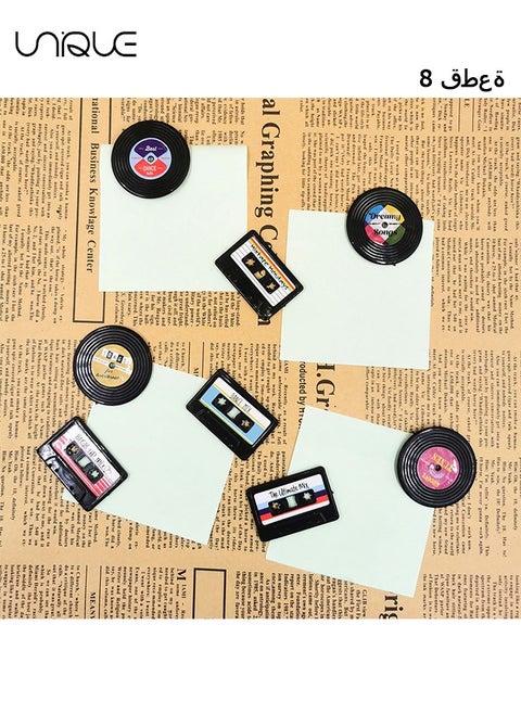 8 Pcs Vinyl Record Fridge Magnet - Music Refrigerator Magnets - Strong Magnetic Sticker Decor for Crafts/Kitchen/Office Whiteboard/Cabinet (Record)