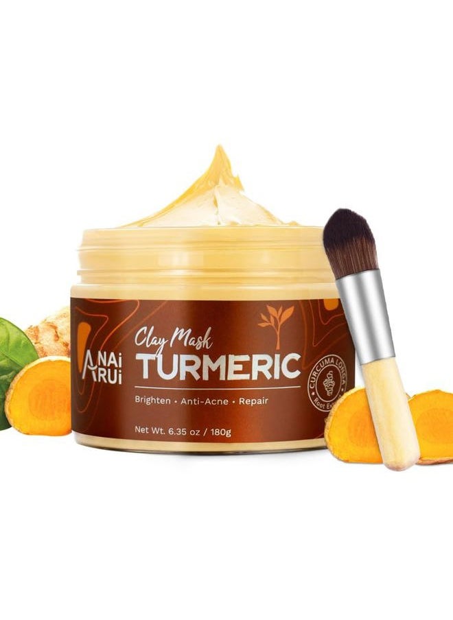 ANAI RUI - Turmeric Clay Mask, Vitamin C Facial Mask with Turmeric & Kaolin Clay, Cleasning Mask for Acne, Pores, Radiant & Smooth Skin, 6.35 oz - Image 1