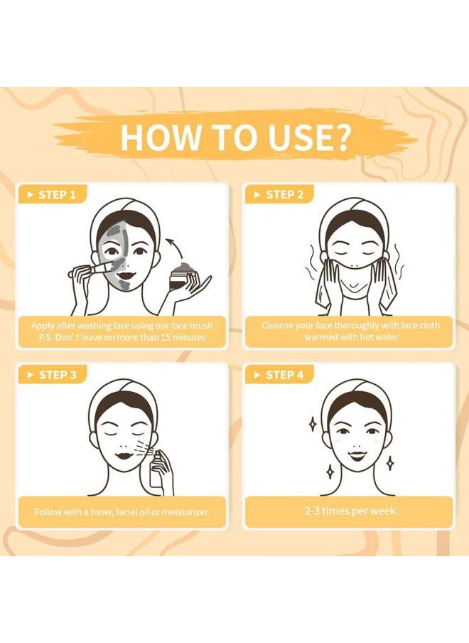 ANAI RUI - Turmeric Clay Mask, Vitamin C Facial Mask with Turmeric & Kaolin Clay, Cleasning Mask for Acne, Pores, Radiant & Smooth Skin, 6.35 oz - Image 1