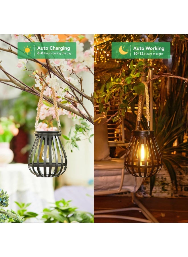 Zarmanuae Solar Lanterns Outdoor, 2 Pack Halloween Christmas Metal Hanging Lanterns Waterproof, Garden Decor Patio Solar Lights, for Ramadan, Eid al Fitr, and Various Festivals Decorationion - Image 3