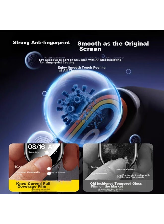 Kovol Screen Protector For Xiaomi Band 9, Compatible With Xiaomi Band 9/nfc, Non-tempered Glass, Curved Full Coverage, Hd Anti-scratch Anti-fingerprint Band Film - Image 1