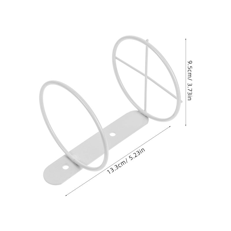 White Metal Wall Mounted Wine Bottle Rack Set Of 2 For Kitchen Bar Display Storage - Image 3