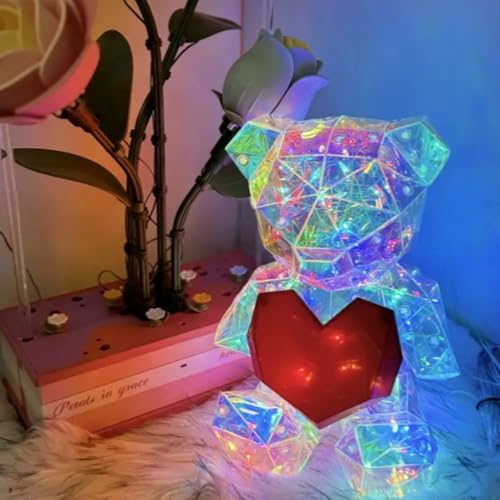Desidiya® Teddy Bear Corded Electric Plastic Night Lamp - Cute Bear Night Lamp, LED Night Light for Bedroom, Kids Decor, Unique Gift Lamp - Image 4