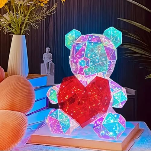 Desidiya® Teddy Bear Corded Electric Plastic Night Lamp - Cute Bear Night Lamp, LED Night Light for Bedroom, Kids Decor, Unique Gift Lamp - Image 3