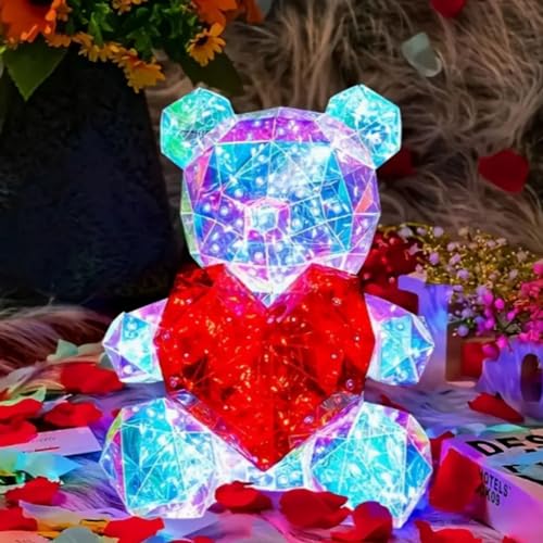 Desidiya® Teddy Bear Corded Electric Plastic Night Lamp - Cute Bear Night Lamp, LED Night Light for Bedroom, Kids Decor, Unique Gift Lamp - Image 1