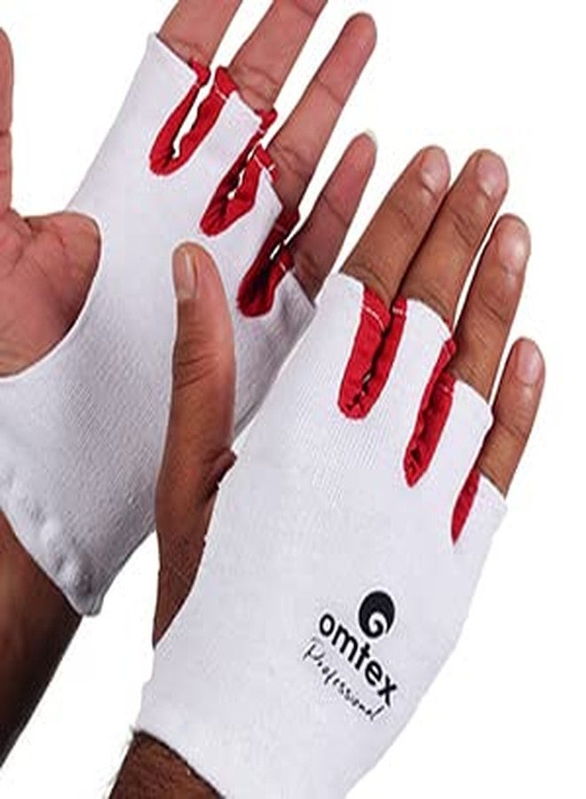 omtex Cricket Inner Gloves Cut Fingures ProfessionalWhite - Image 3