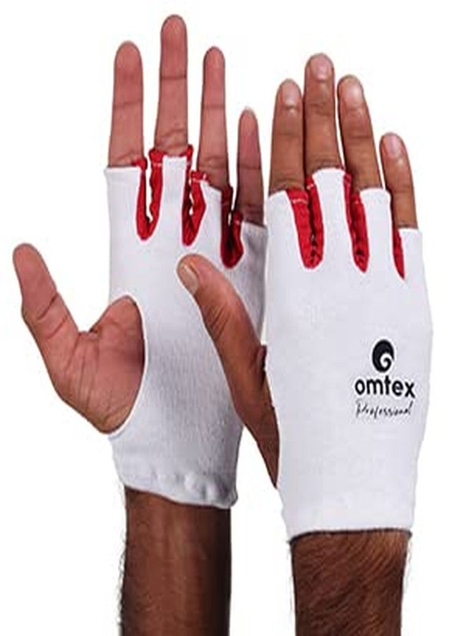 omtex Cricket Inner Gloves Cut Fingures ProfessionalWhite - Image 2
