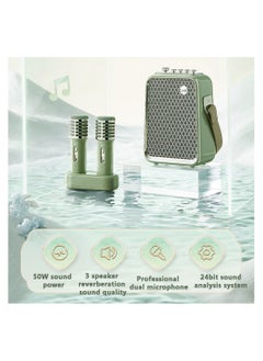 Divoom Divoom Songbird HQ - 50W Bluetooth Speaker with Karaoke Dual Wireless Microphones - Green  - Image 3