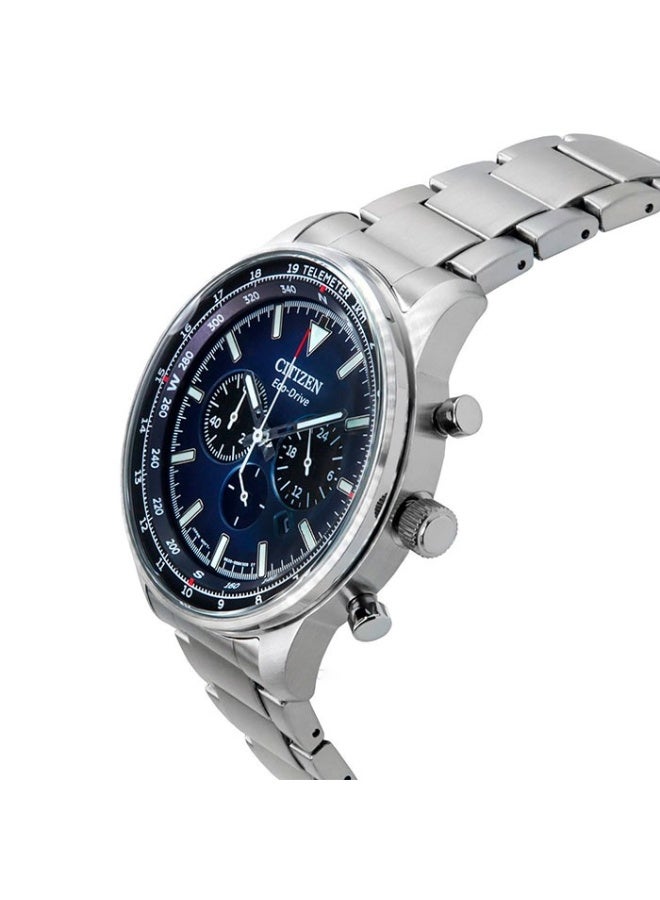 CITIZEN ساعة كروغراف إيكو درايف CA4500-91L، 44 مم بقرص أزرق، علبة وسوار من الفولاذ المقاوم للصدأ، مقاومة للماء حتى 100 م - Image 3